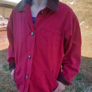 Womens Red Plaid Flannel Lined Barn Coat S ~great For Chores